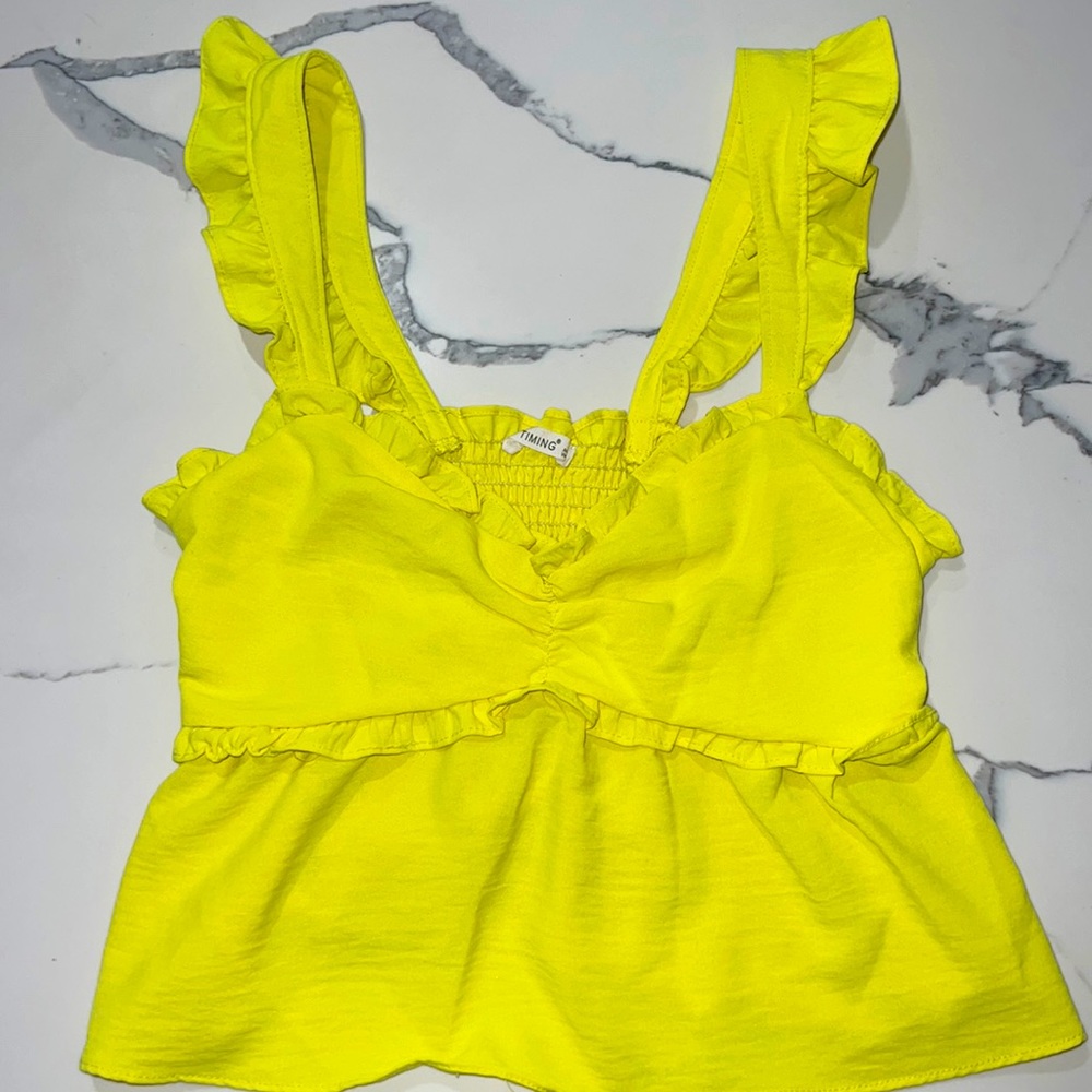 Woman’s Yellow Cropped Summer Top